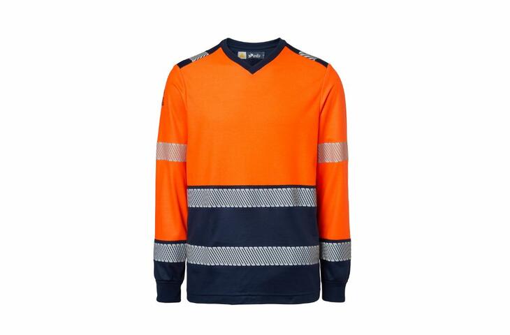 T-shirt manica lunga Arancione T-shirt manica Lunga Arancione/Navy - ProEssentials