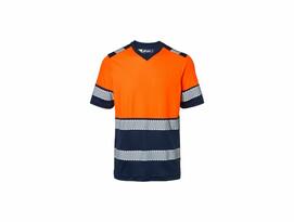 T-shirt manica Corta Arancione/Blu Navy - ProEssentials